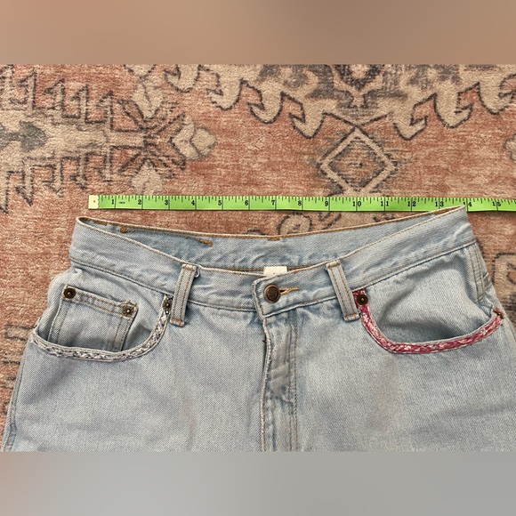 Zena Jeans Vintage Light Wash Patch Work Mom Shorts Women’s Size 12 - Picture 6 of 7